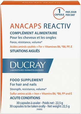 Ducray Anacaps Reactiv для волос и ногтей 30 капсул