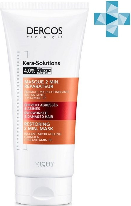 Vichy VICHI Экспресс-маска  DERCOS KERA-SOLUTIONS с комплексом Про-Кератин реконструирующая поверхность волоса 200 мл